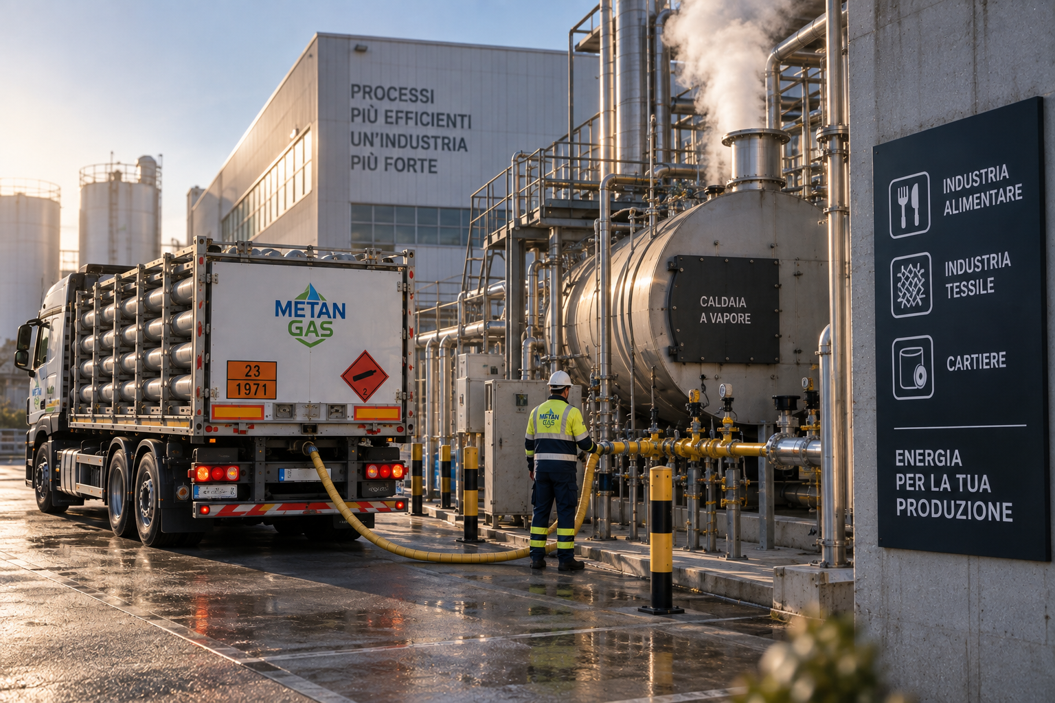 Fornitura Gas Caldaie a Vapore: Continuità per Industria Alimentare, Tessile e Cartiere